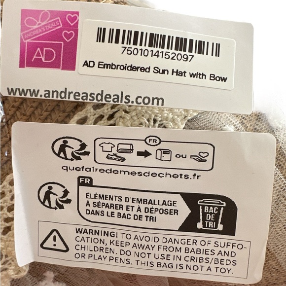 AD Women's Lace Bowknot Straw Hat, Wide Brim Wave Edge Sun Protection Beach Cap - Picture 6 of 6